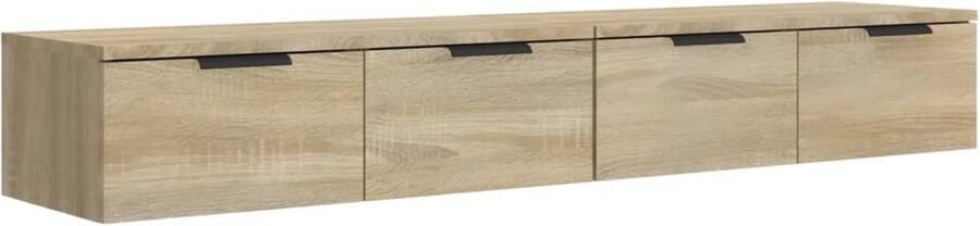 VidaXL Wandkasten 2 st 68x30x20 cm bewerkt hout gerookt eiken Wandkast Wandkasten Hangkast Hangende Kast
