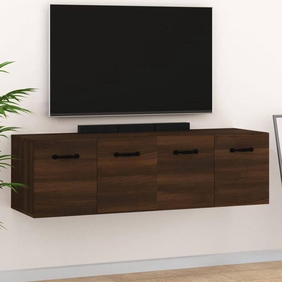 VidaXL Wandkasten 2 st 80x35x36 5 cm Bruin eikenkleur Wandkast Kast Bergruimte Houten Kast Bruine Eiken Kleur