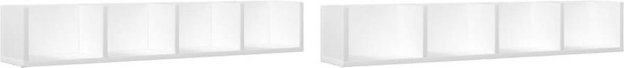 VidaXL Wandkasten 2 st 99x18x16 5 cm bewerkt hout wit