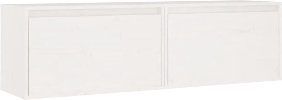 VidaXL Wandkasten 2 st wit massief grenenhout Wandkast Houten Kast Grenoble Hout Hangend Meubel Opslagoplossing
