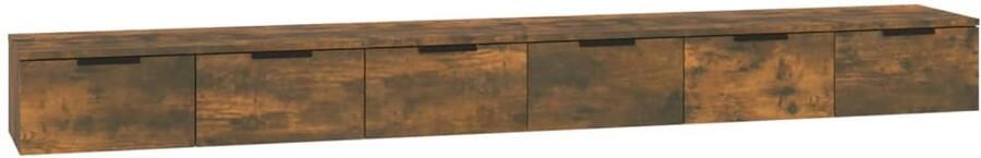 VidaXL Wandkasten 2 stuks Gerookt Eikenhout Wandkast Opbergkast Houten Kast Livingroom Meubels Design Kast