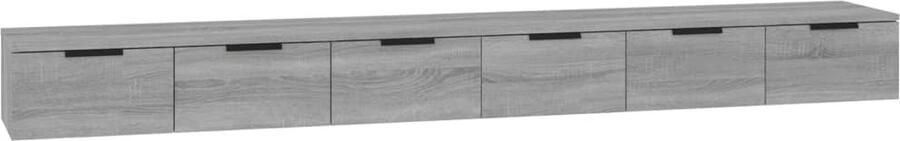 VidaXL Wandkasten 2 stuks Grijs Sonoma Eiken Wandkast Grijze Wandkast Houten Wandkast Salontafel Opbergkast