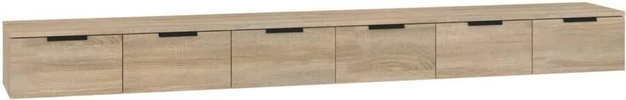 VidaXL Wandkasten 2 stuks Sonoma eiken 102x30x20 cm Wandkast Tv Meubel Opbergkast Houten Kast Salontafel