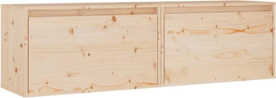 VidaXL Wandkasten Set van 2 Grenenhout 60x30x35 cm Wandkast Houten Kast Grenoble Hout Opbergkast Salontafel