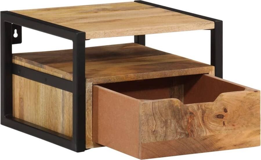 VidaXL Wandkastje Acaciahout 35x35x25 cm Wandlamp Nachtlamp Bijzettafel Houten Meubilair Acacia Tafel