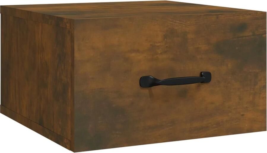 The Living Store Nachtkastje wandgemonteerd 35x35x20 cm gerookt eikenkleurig Wandlamp Nachtlamp Bergruimte Badkamermeubel Slaapkamerdecoratie - Foto 2