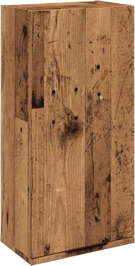 VidaXL Wandmontage Badkamerkast wandgemonteerd 32x20x67 cm oud houtkleurig Badkamerspiegel Opslagoplossing Houten Kast