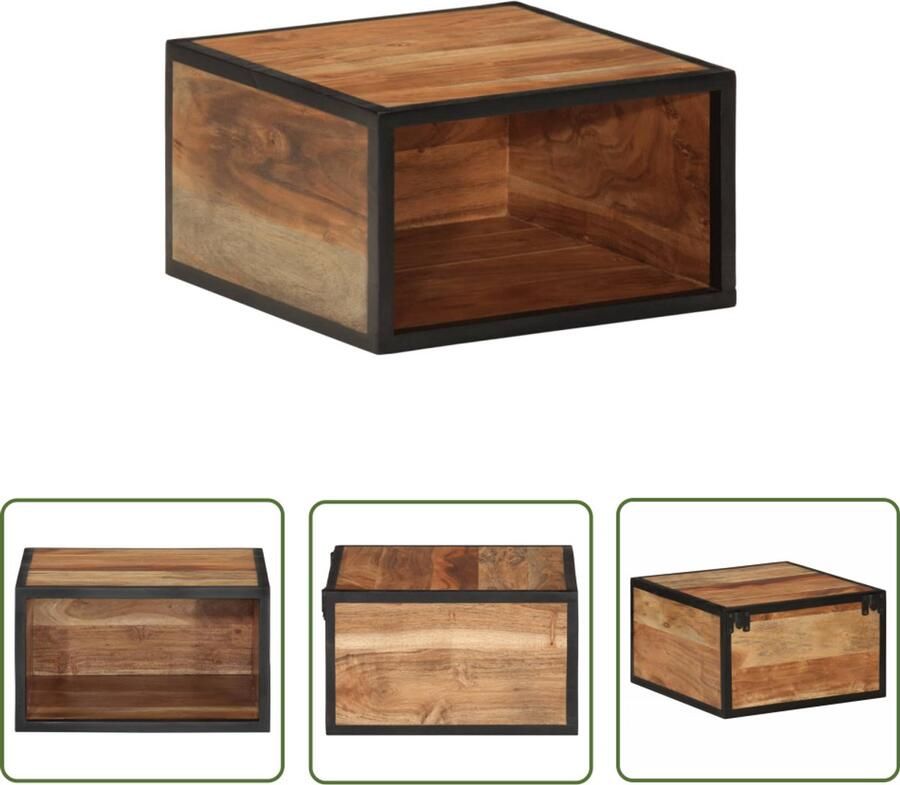 VidaXL Nachtkastje wandgemonteerd 35x35x20 cm massief acaciahout Nachth Kastje Wandmontage Houten Nachtkastje Acacia Hout Industrieel Design