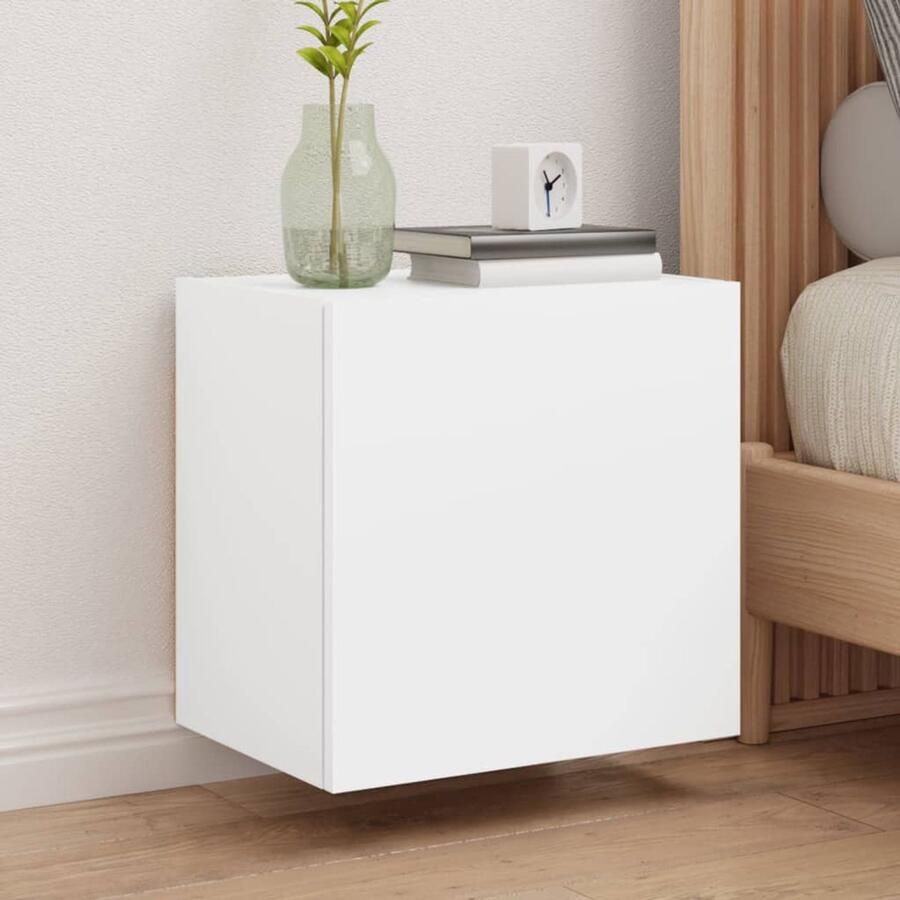 The Living Store Tv-wandmeubels 2 st 40 5x30x40 cm bewerkt hout wit Tv-wandmeubel Tv-wandmeubels Zwevend Tv-meubel Tv-wandmeubel