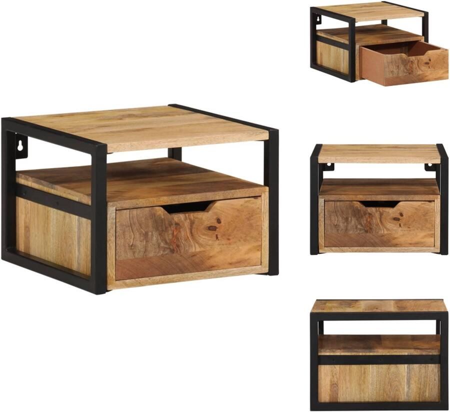 VidaXL Wandnachtkastje Wandnachtkastjes Nachtkastje Wandkastje Nachtkastje wandgemonteerd 35x35x25 cm massief acaciahout