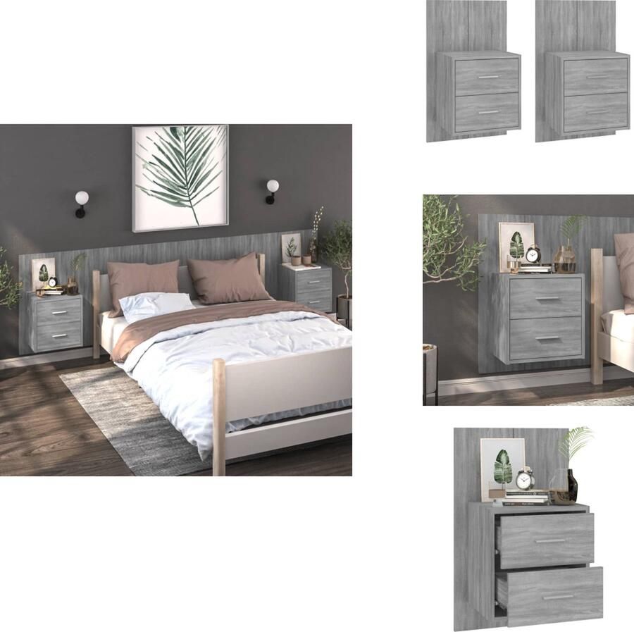 VidaXL Wandnachtkastje Wandnachtkastjes Wandgemonteerd Nachtkastje Wandgemonteerd Bedkastje