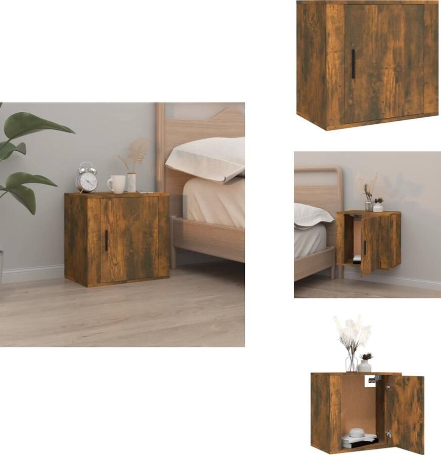 VidaXL Wandnachtkastje Wandnachtkastjes Wandgemonteerd Nachtkastje Wandgemonteerd Bedkastje Nachtkastje wandgemonteerd 50x30x47 cm gerookt eikenkleurig