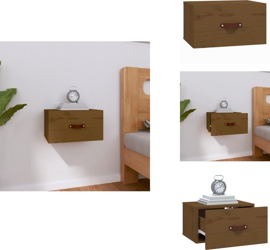 VidaXL Wandnachtkastje Wandnachtkastjes Wandgemonteerd Nachtkastje Wandgemonteerd Bedkastje Nachtkastje wandgemonteerd 40x29 5x22 cm honingbruin