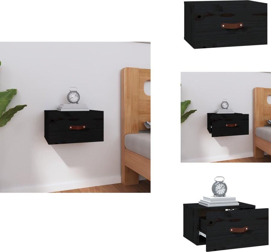 VidaXL Wandnachtkastje Wandnachtkastjes Wandgemonteerd Nachtkastje Wandgemonteerd Bedkastje Nachtkastje wandgemonteerd 40x29 5x22 cm zwart