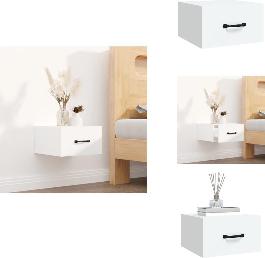 VidaXL Wandnachtkastje Wandnachtkastjes Wandgemonteerd Nachtkastje Wandgemonteerd Bedkastje Nachtkastje wandgemonteerd 35x35x20 cm wit