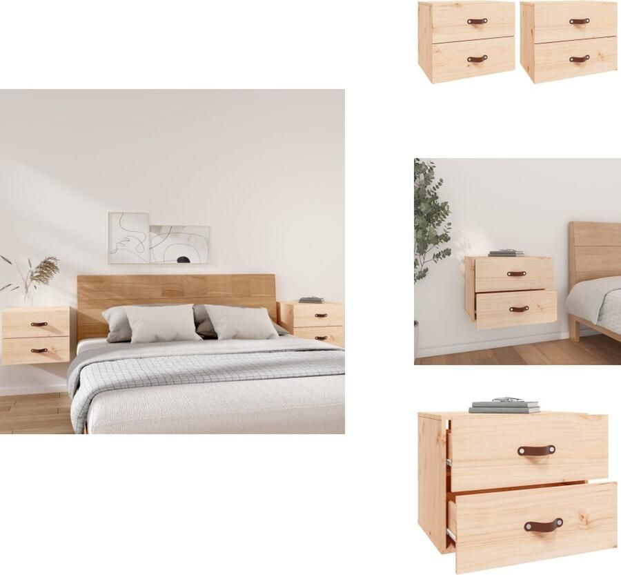 VidaXL Wandnachtkastje Wandnachtkastjes Wandgemonteerd Nachtkastje Wandgemonteerd Bedkastje Nachtkastjes 2 st wandgemonteerd 50x36x40 cm