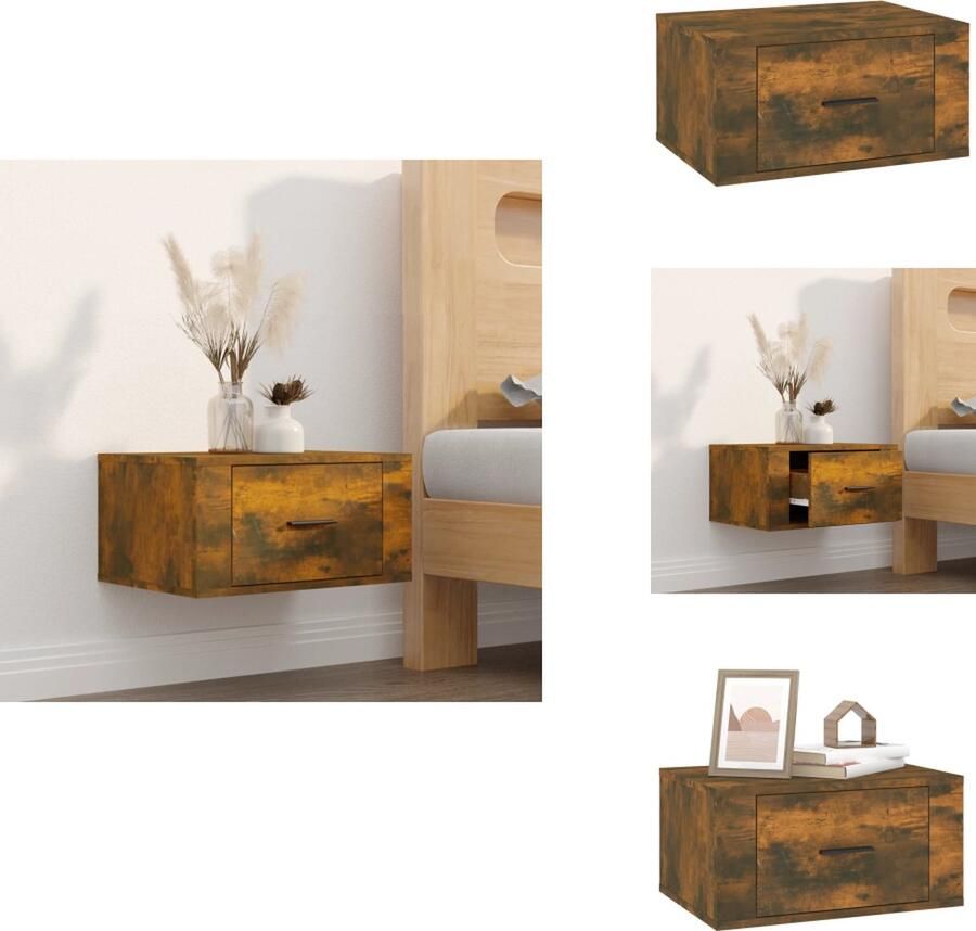 VidaXL Wandnachtkastje Wandnachtkastjes Wandgemonteerd Nachtkastje Wandgemonteerd Bedkastje Nachtkastje wandgemonteerd 50x36x25 cm gerookt eikenkleurig