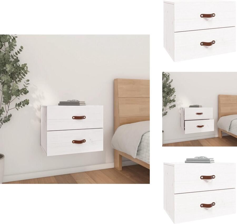 VidaXL Wandnachtkastje Wandnachtkastjes Wandgemonteerd Nachtkastje Wandgemonteerd Bedkastje Nachtkastje wandgemonteerd 50x36x40 cm wit