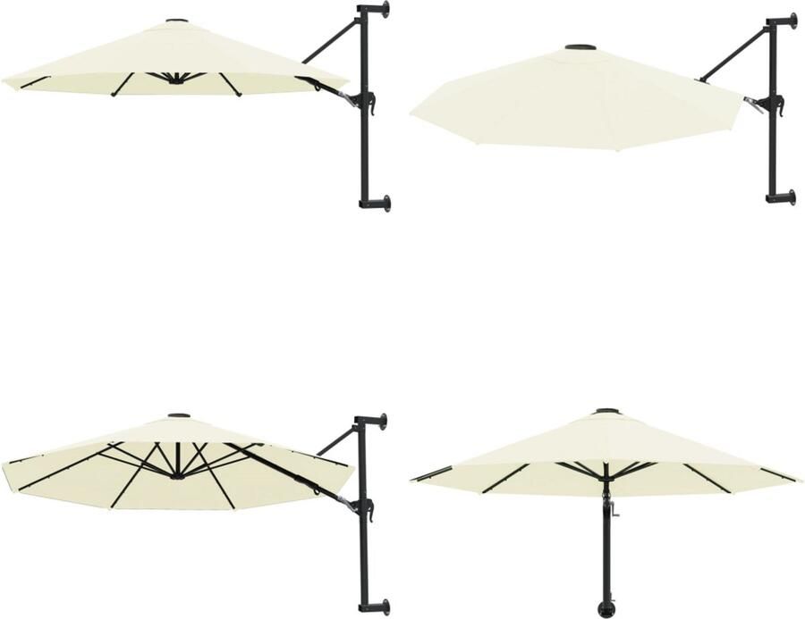 VidaXL Wandparasol met metalen paal 300 cm zandkleurig Parasol Parasols Wandparasol Wandparasols