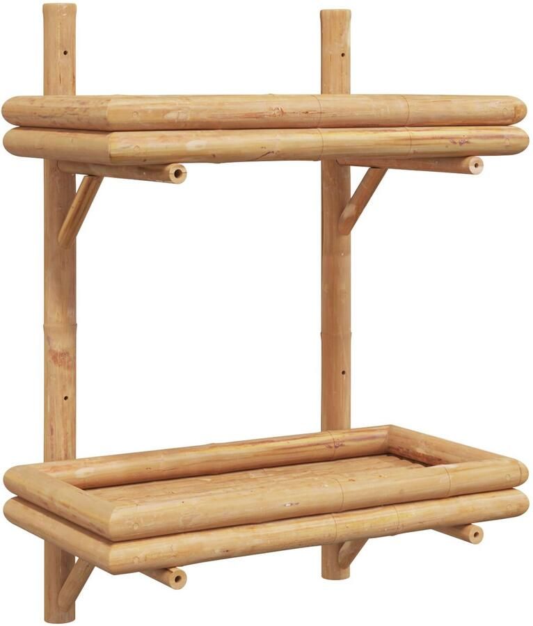 VidaXL Wandplank met plank Wandgemonteerd Bruin 45 x 26 x 60 cm Bamboe