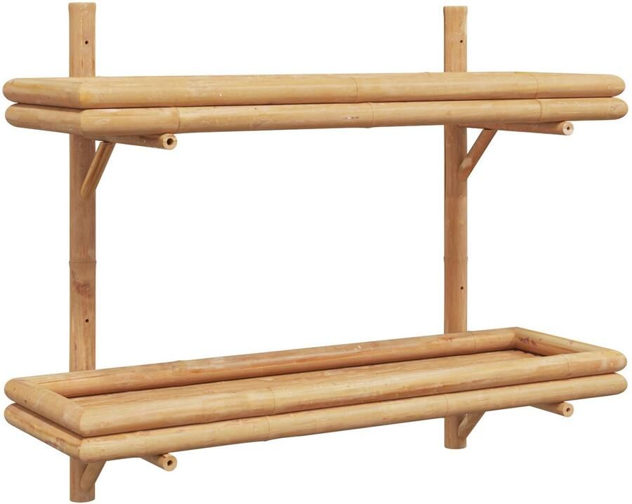 VidaXL Wandplanken voor opslag Natuurlijke bamboekleur Bamboe 75x26x60 cm