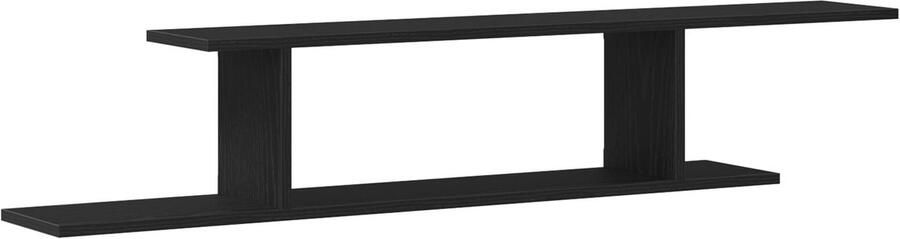 VidaXL Wandplank voor TV Zwart eiken 125 x 18 x 23 cm Bewerkt hout