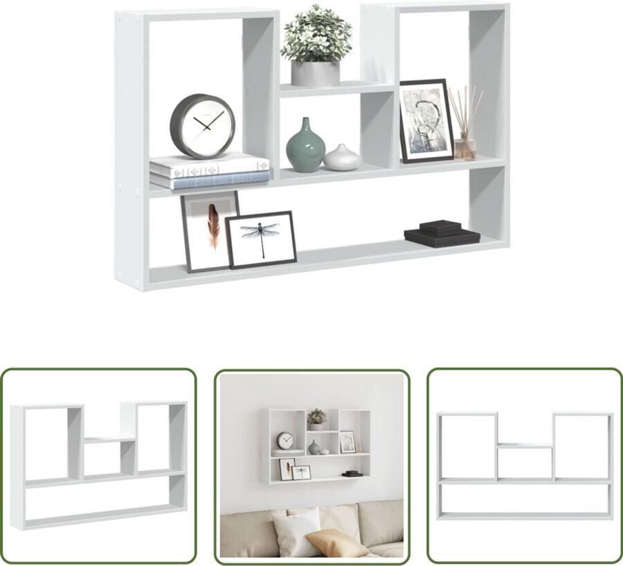 VidaXL Wandplank Wit 99x15x60 cm Bewerkt Hout