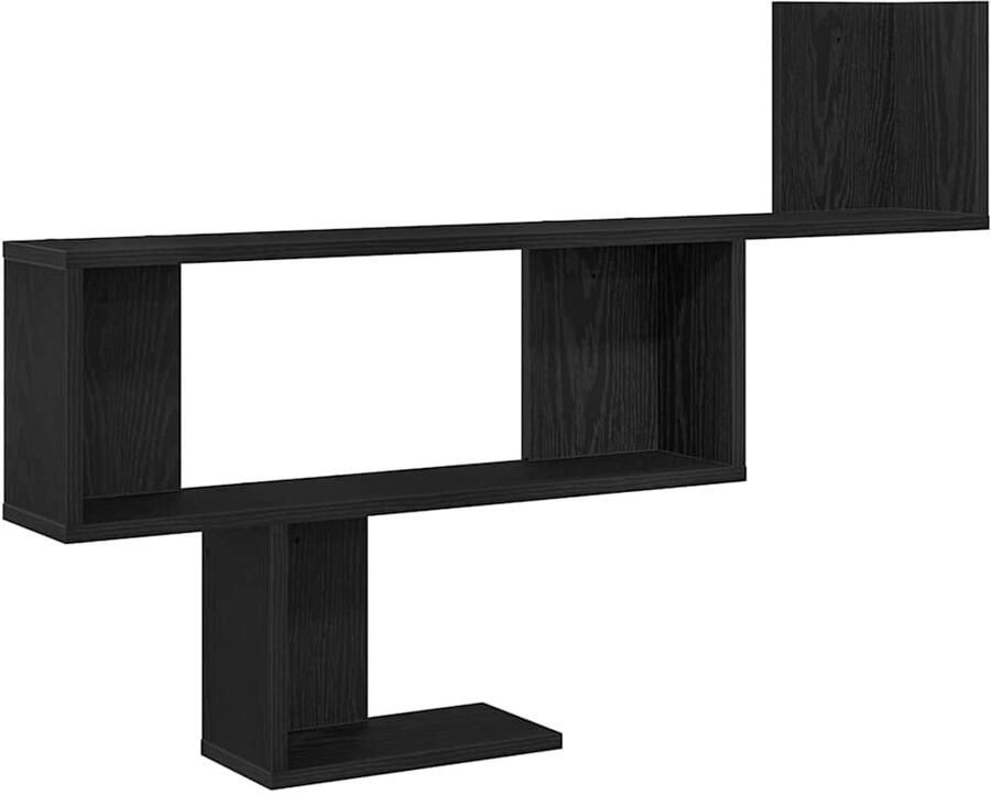 VidaXL Wandplank Zwart Eiken 100x15x70 cm Bewerkt Hout