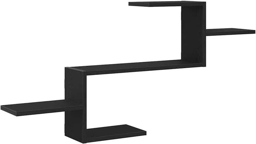 VidaXL Wandplank Zwart Eiken 104x15x49 cm Bewerkt Hout