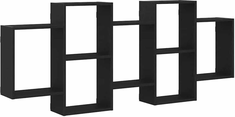 VidaXL Wandplank Zwart Eiken 159x18x65 cm Bewerkt Hout