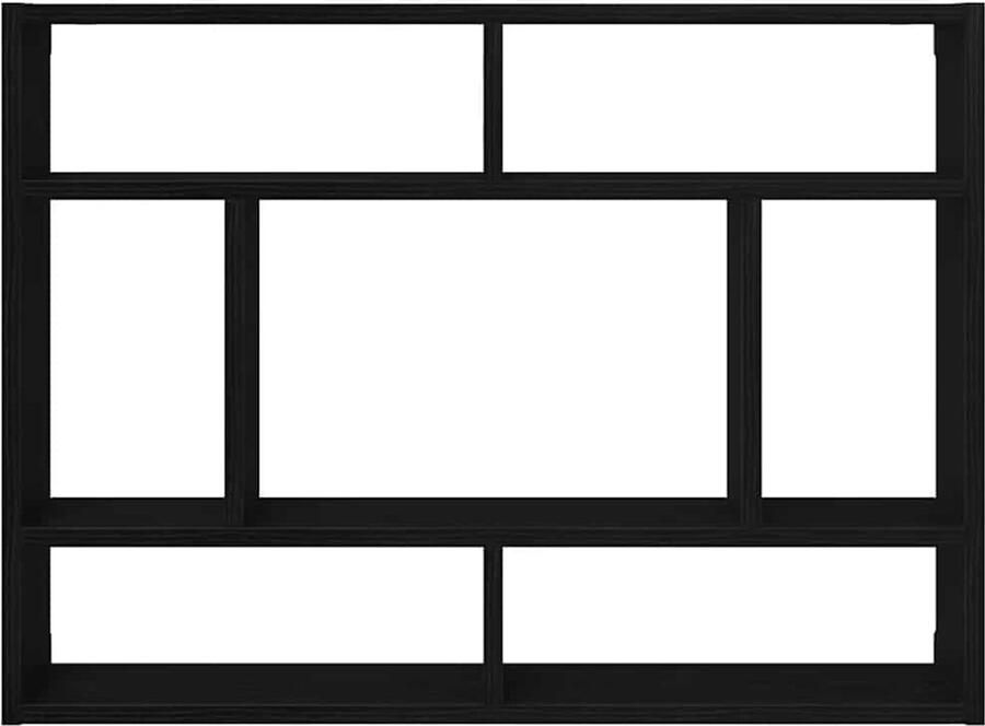 VIDAXL Wandschap 75x16x55 cm bewerkt hout zwart eikenkleur