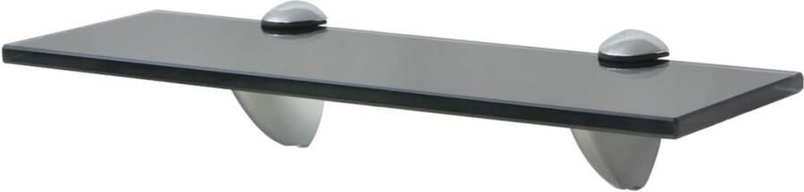 The Living Store Zwevend schap 30x10 cm 8 mm glas Zwevend Schap Wandplank Glazen Schap Zwarte Wandplank Modern Design - Foto 2