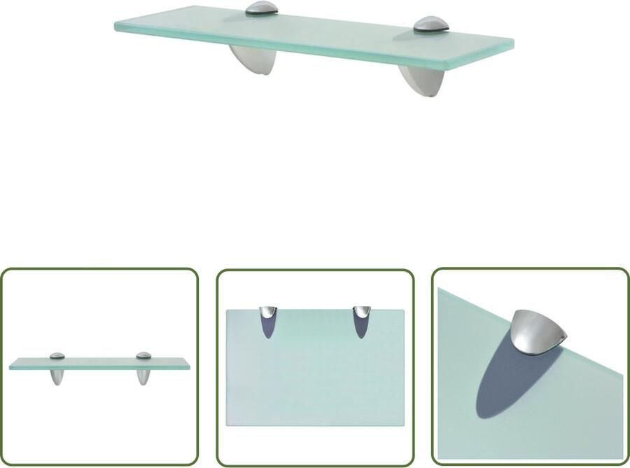The Living Store Zwevend schap 30x20 cm 8 mm glas Zwevende Plank Wandplank Glazen Schap Transparant Glas Opbergruimte
