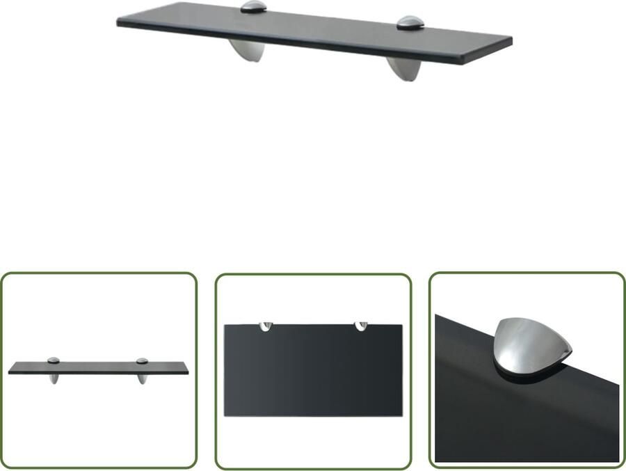 The Living Store Zwevend schap 40x20 cm 8 mm glas Zwevende Plank Wandplank Vitrinekast Opbergruimte Badkamerspiegel