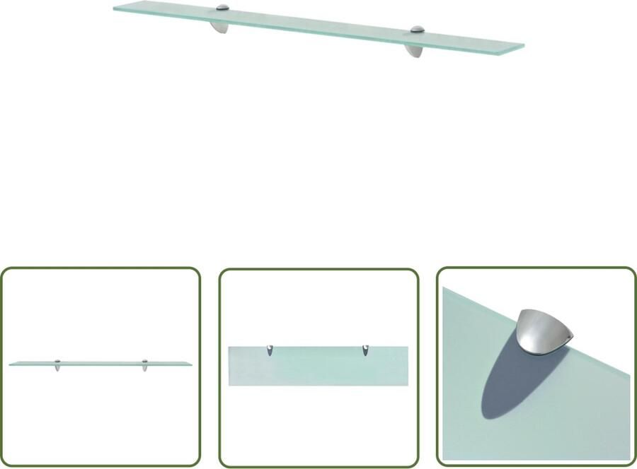 The Living Store Zwevend schap 90x20 cm 8 mm glas Zwevende Plank Wandplank Glazen Schap Vitrinekast Opbergruimte