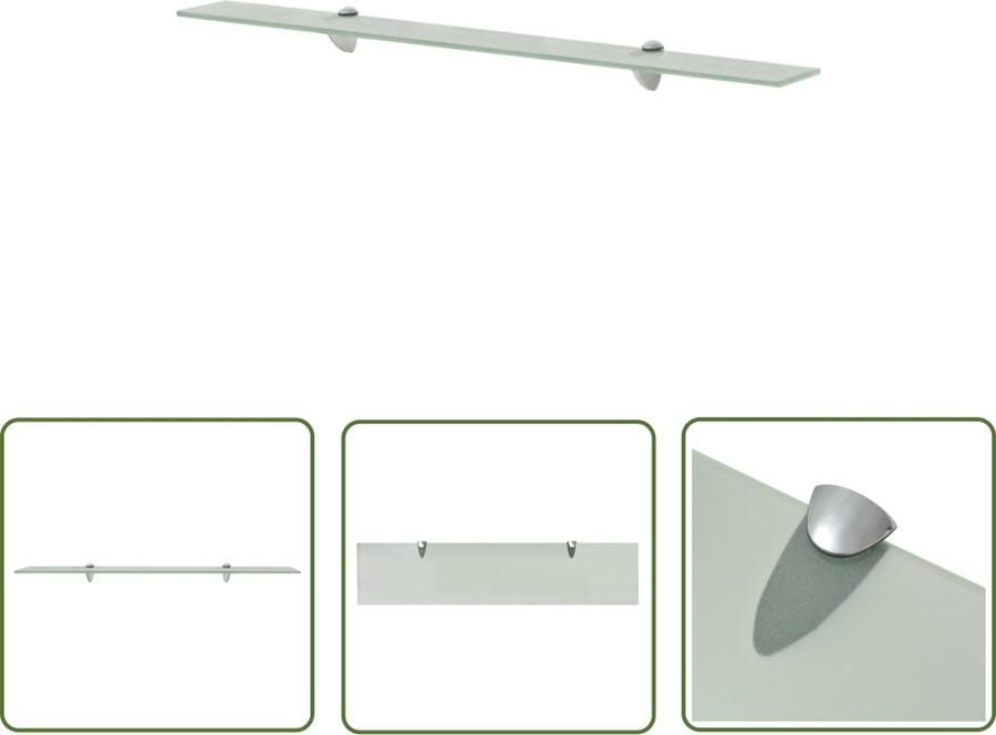 The Living Store Zwevende plank 90x20 cm 8 mm glas Zwevende Plank Wandplank Glazen Plank Vitrinekast Opbergplank - Foto 2