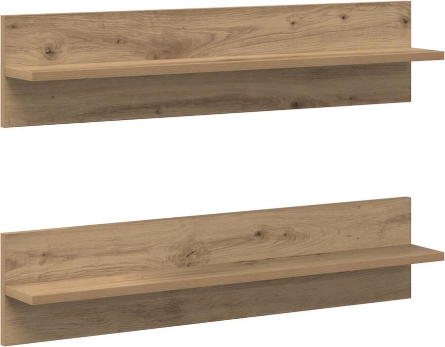 VidaXL Wandplanken 2 pcs artisanaal eikenkleurig 80 x 11 5 x 18 cm