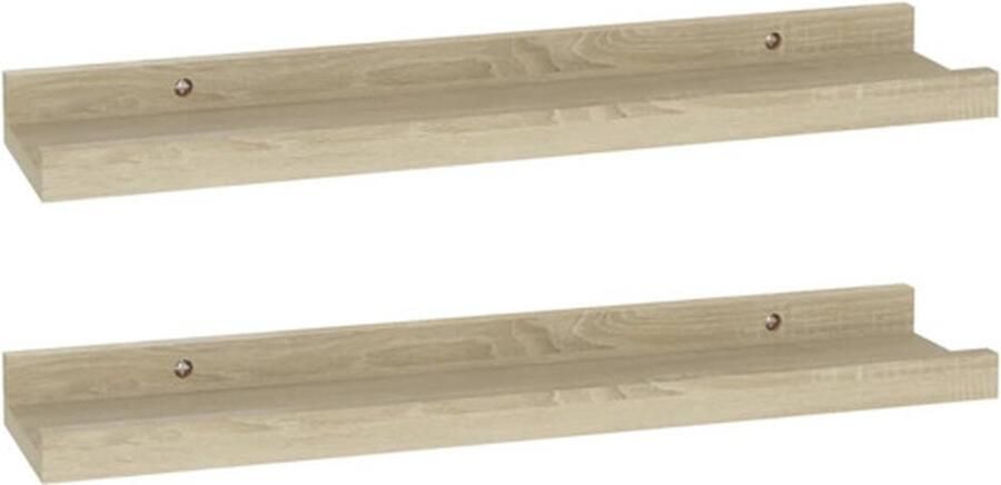 VIDAXL Wandschappen 2 st 40x9x3 cm sonoma eikenkleurig - Foto 3