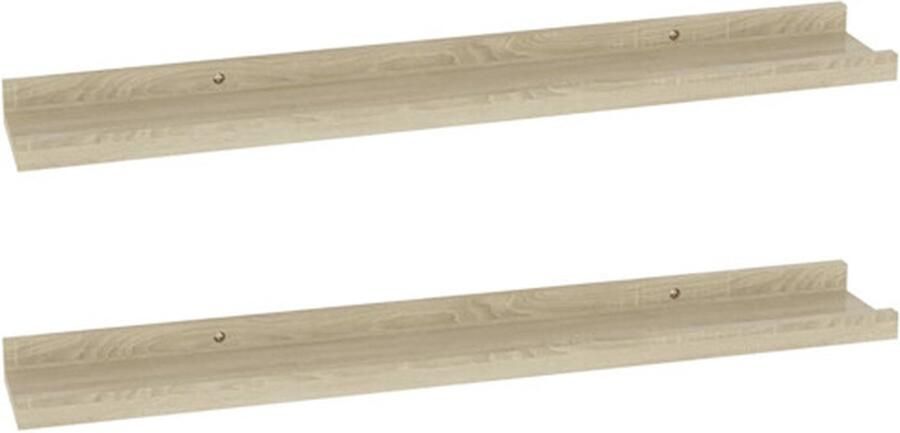 VIDAXL Wandschappen 2 st 60x9x3 cm sonoma eikenkleurig - Foto 3