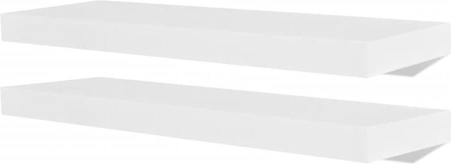VidaXL Wandplanken 4 stuks 60 cm Wit Wandplank Houten Plank Wanddecoratie Opbergruimte Minimalistisch Design