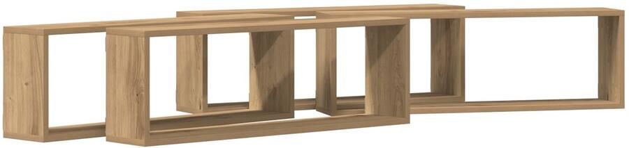 VidaXL Wandplanken 4 stuks Artisan Eiken 80x15x26 cm Gelaagd Hout