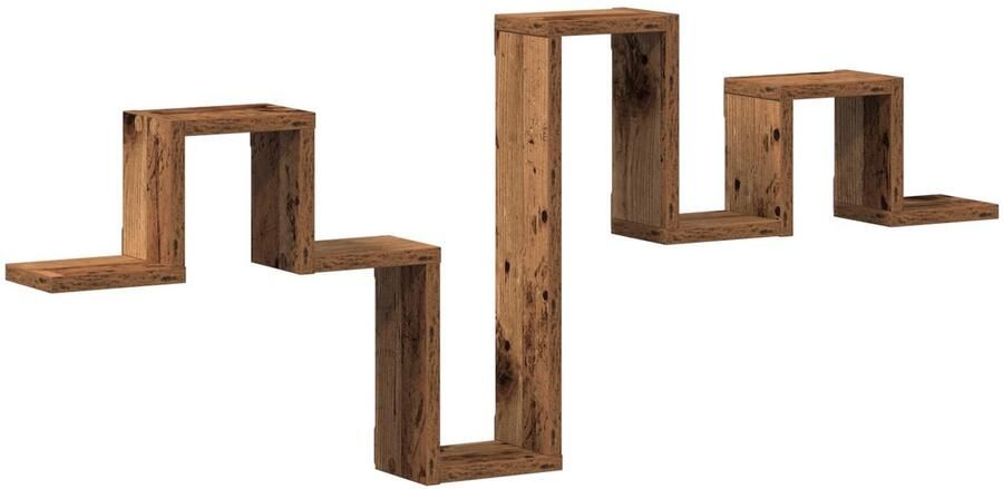 VidaXL Wandplanken & Ledges Oud hout Groot Wandgemonteerde planken