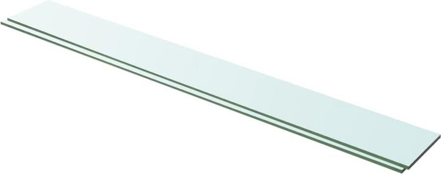 VidaXL Schappen 2 st 100x12 cm glas transparant Glazen Schappen Wandplanken Vitrinekast Displayplank Transparante Planken