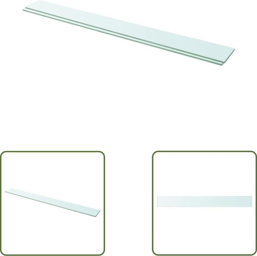 The Living Store Schappen 2 st 110x12 cm glas transparant Glazen Schap Wandplank Vitrinekast Displayrek Transparant Glas