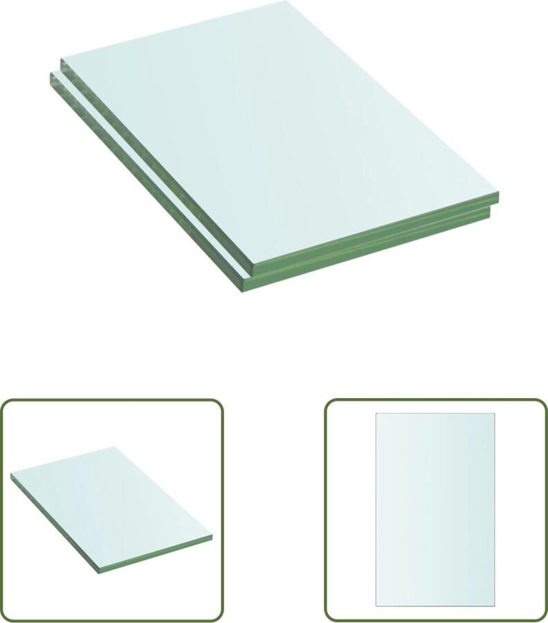 VidaXL Schappen 2 st 20x12 cm glas transparant Glazen Schappen Wandplanken Vitrinekast Displayplank Transparante Planken