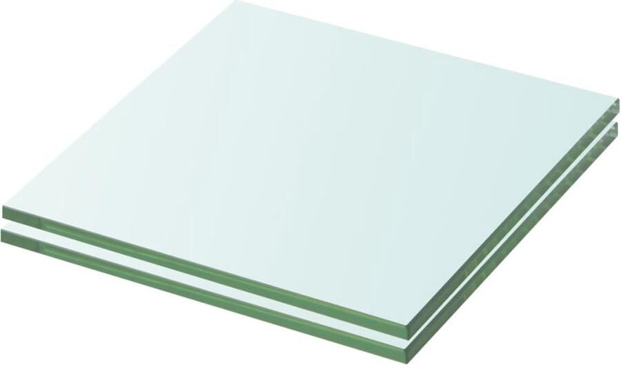 VidaXL Schappen 2 st 20x15 cm glas transparant Glazen Schappen Wandplanken Vitrinekast Interieurdecoratie Modern Design
