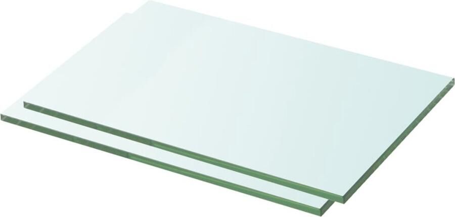 VidaXL Schappen 2 st 30x15 cm glas transparant Glazen Schappen Wandplanken Vitrinekast Transparant Glas Woonaccessoires