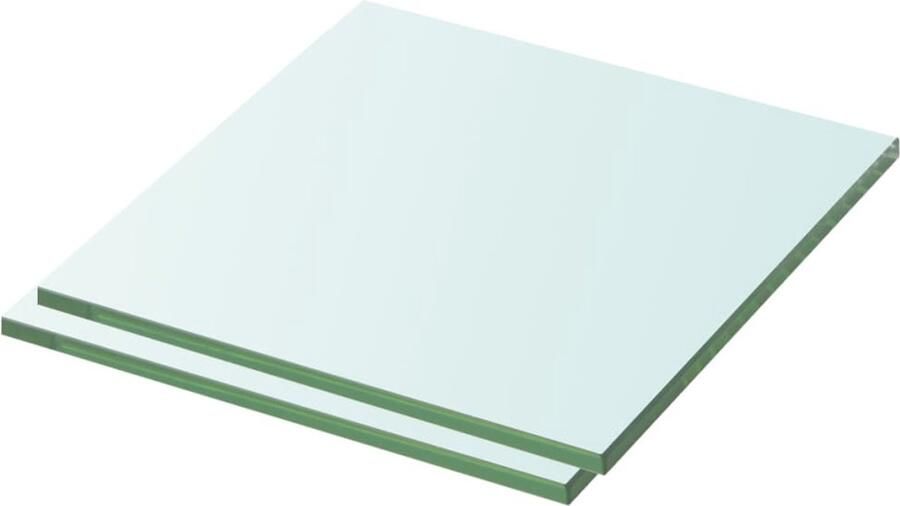 VidaXL Schappen 2 st 30x30 cm glas transparant Glazen Schappen Wandplanken Vitrinekast Interieurdecoratie Woonaccessoires