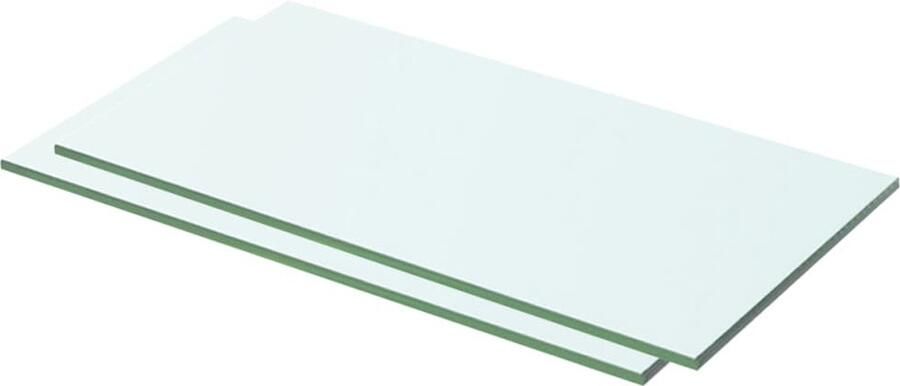 VidaXL Schappen 2 st 50x20 cm glas transparant Glazen Schappen Wandplanken Vitrinekast Transparant Glas Interieurdecoratie