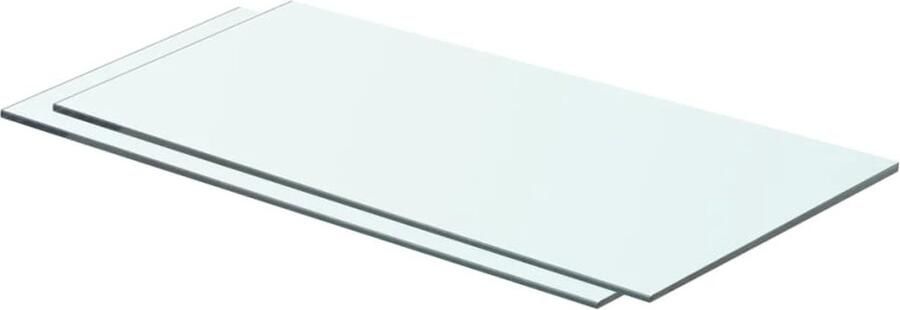 VidaXL Schappen 2 st 60x25 cm glas transparant Glazen Schappen Wandplanken Vitrinekast Displayplank Transparante Planken